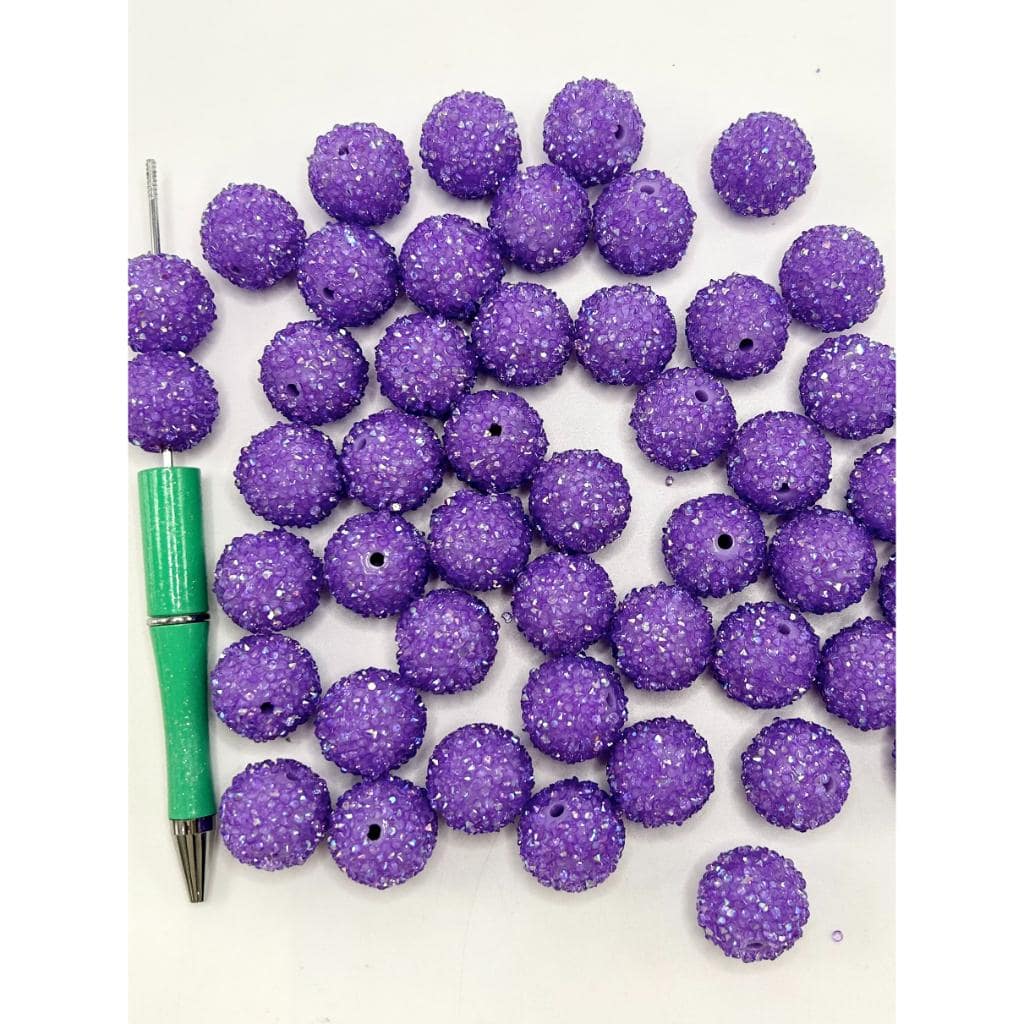 Light Purple Color Hard Acrylic Sugar Beads, 20mm