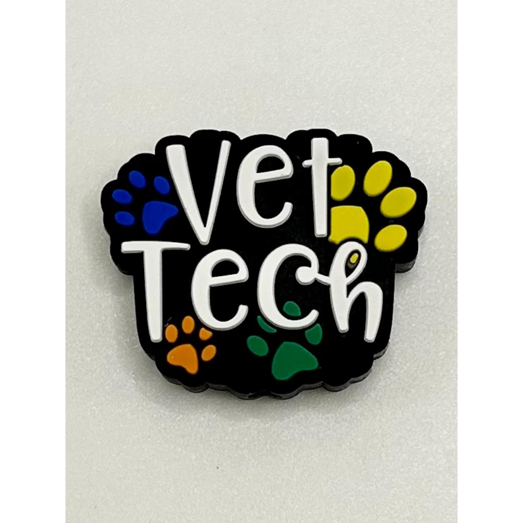 Vet Tech Cat Dog Paw Silicone Focal Beads