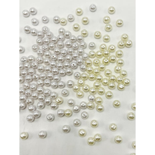 Small White Pearl Acrylic Beads, 8mm