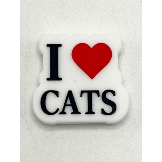 I Love Cats Silicone Focal Beads