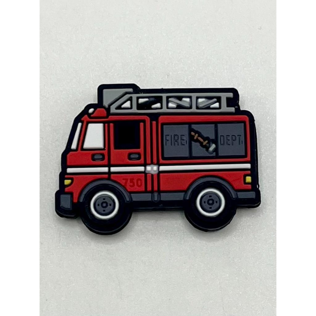 Fire Dept Fire Fighting Truck Silicone Focal Beads