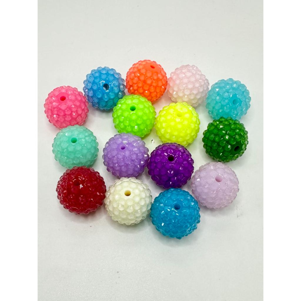 Acrylic Rhinestone Beads, Jelly Color Rhinestones, 20 mm and 16 mm