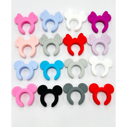 Cute Mini Mouse Hair Band Mick Ears Silicone Focal Bead Random Mix