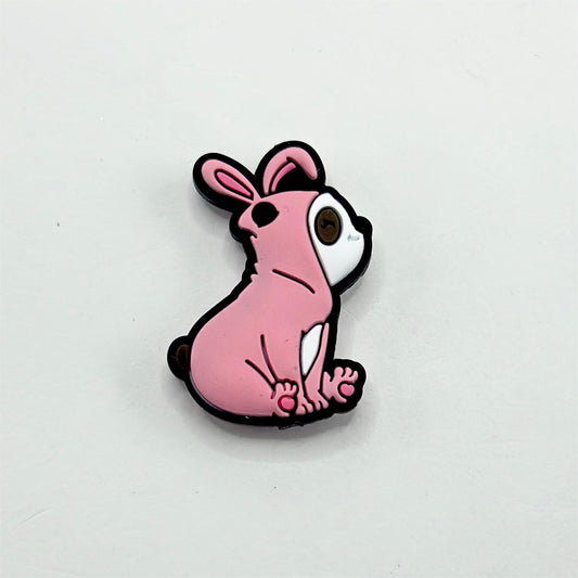 Little Cute Pink Bunny Rabbit Silicone Focal Beads