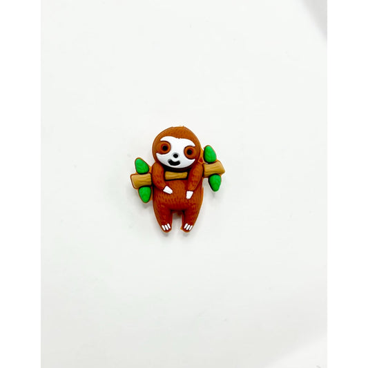 3D Little Cute Sloth Bradypod Leans on the Branch Silicone Focal Beads