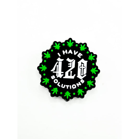 I Have 420 Solutions Green Leaves Silicone Focal Beads