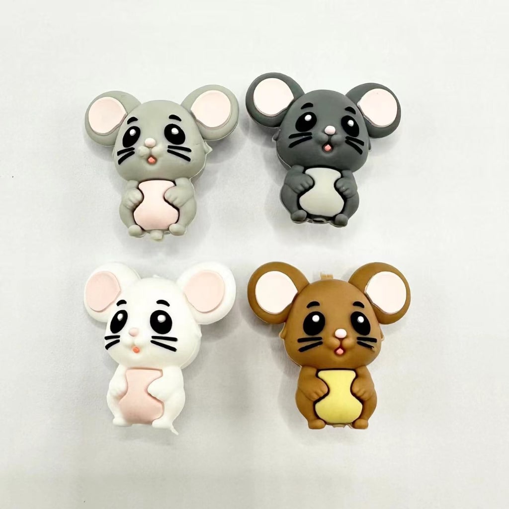 3D Little Cute Mouse Rat Silicone Focal Beads