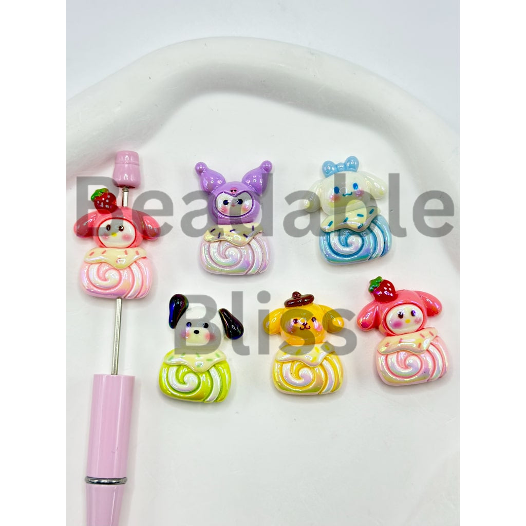 Sanri Cartoon Acrylic Beads, Random Mix, 25-30MM