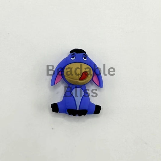 Little Cute Donkey Eyeor Cartoon 3D Silicone Focal Beads