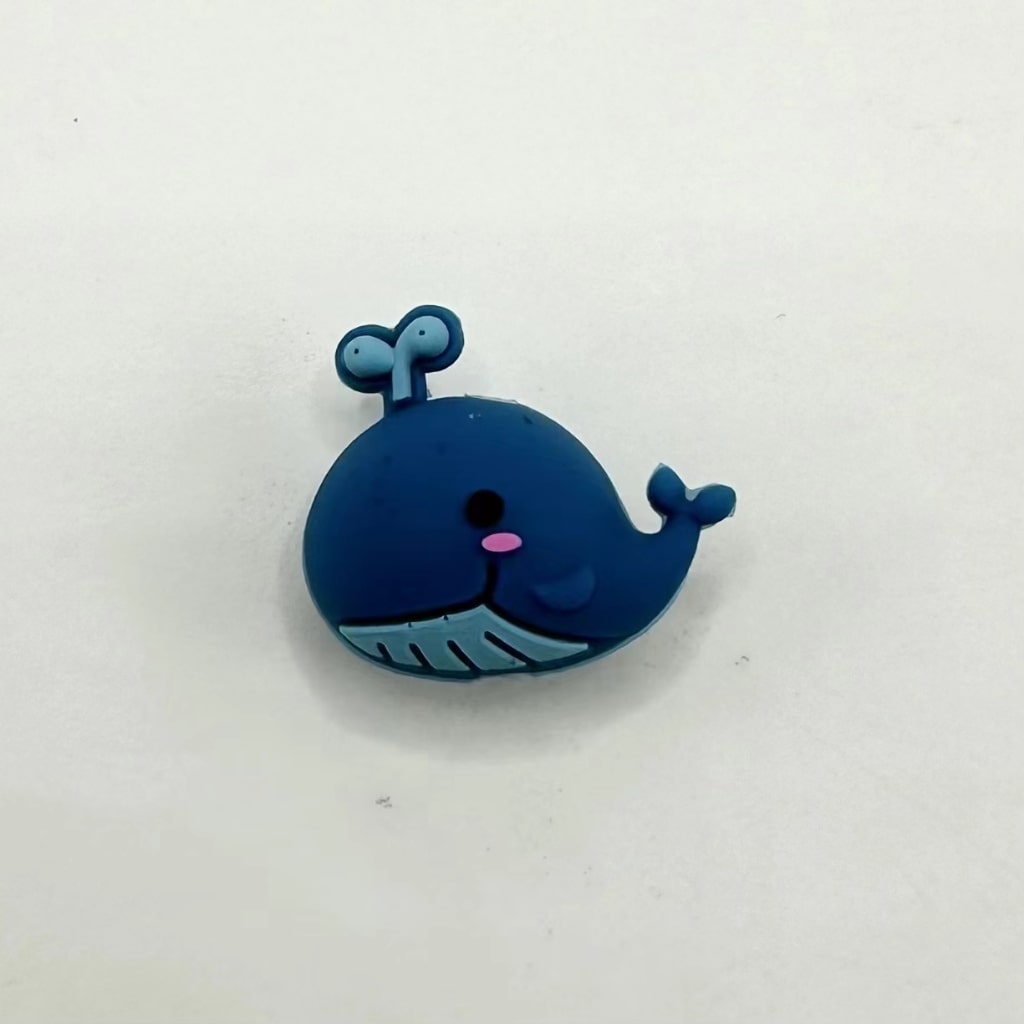 3D Cute Blue Whale Silicone Focal Beads