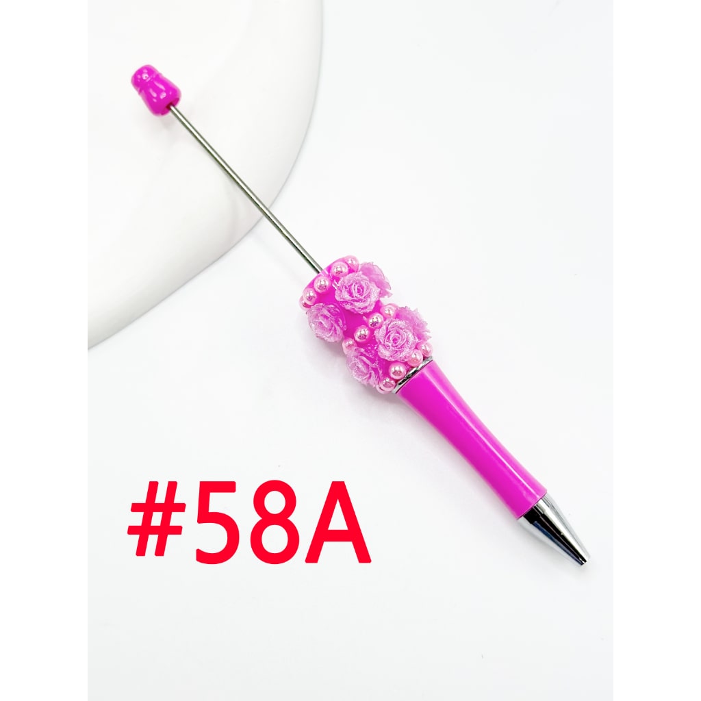 New Style DIY Beadable Pen with Small Flower Pearl in Solid & Ombre Colors