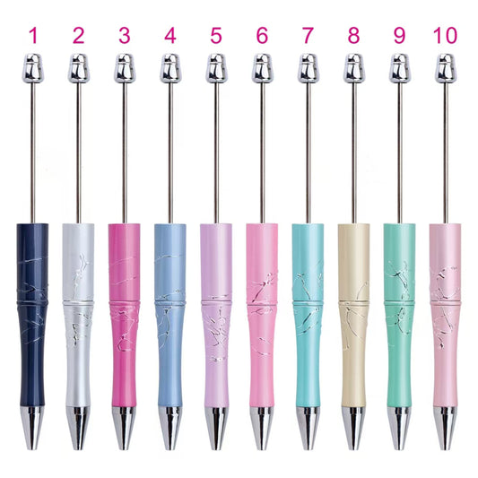 New Style DIY Plastic Crack Design Beadable Pen in Solid Color