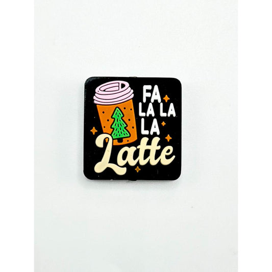 FA LA LA LA Latte Christmas Tree Coffee Cup Silicone Focal Beads