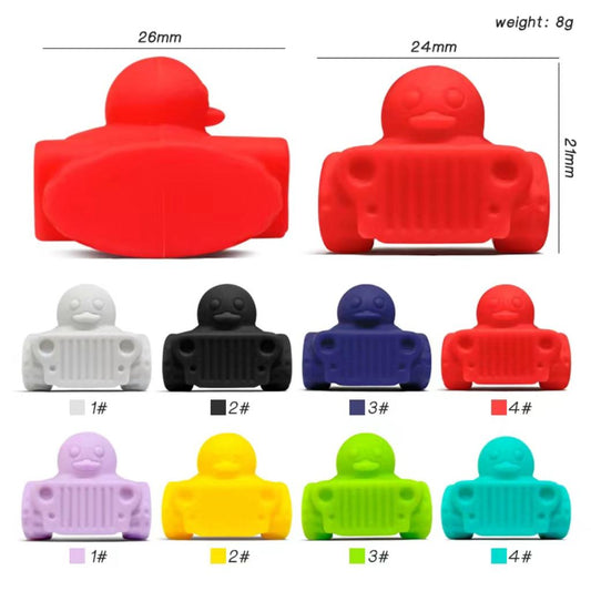 3D Cute Duck Shaped Car Silicone Focal Beads Random Mix