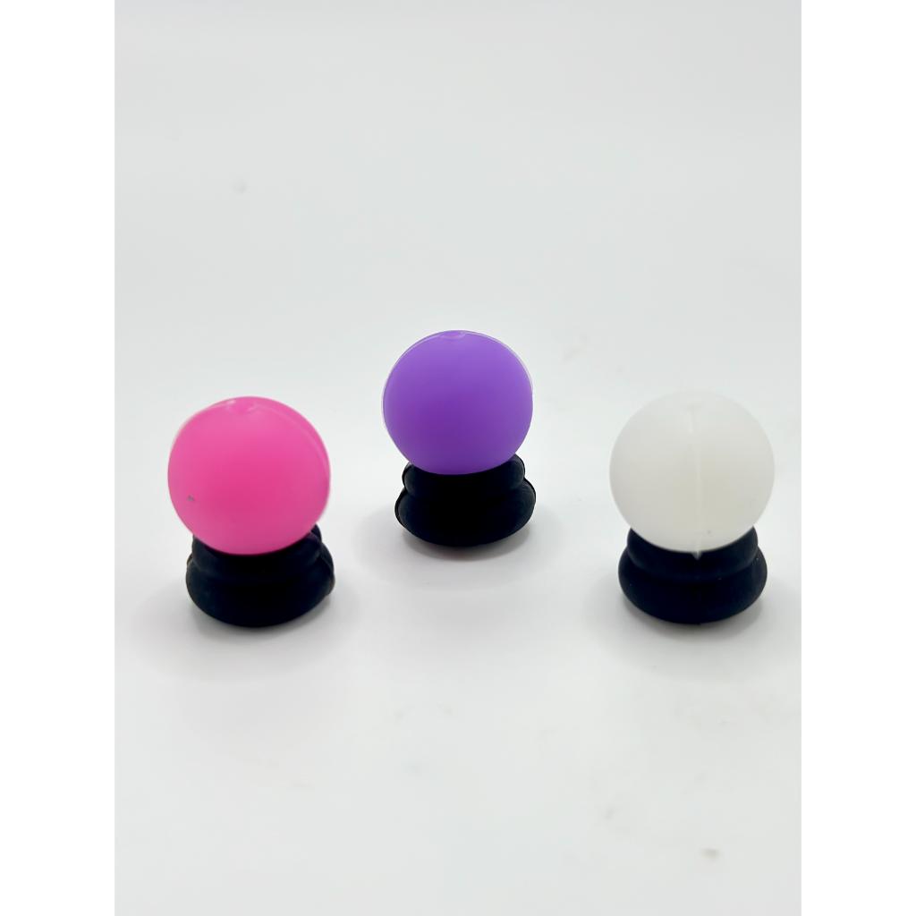 3D Solid Color Light Bulb Silicone Focal Beads Random Mix