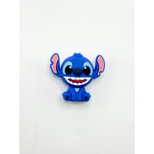 3D Little Cute Blue Monster Stitc Silicone Focal Beads