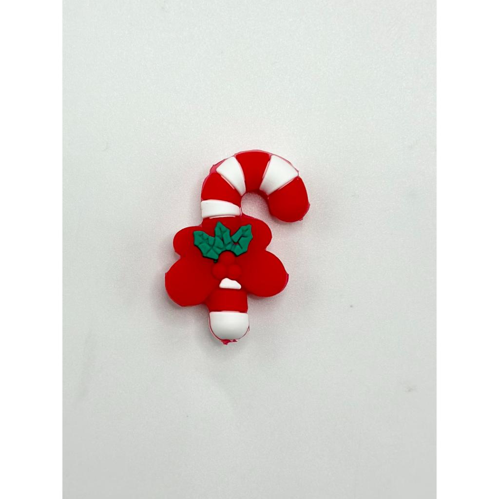 3D Cute Christmas Candy Canes Silicone Focal Beads