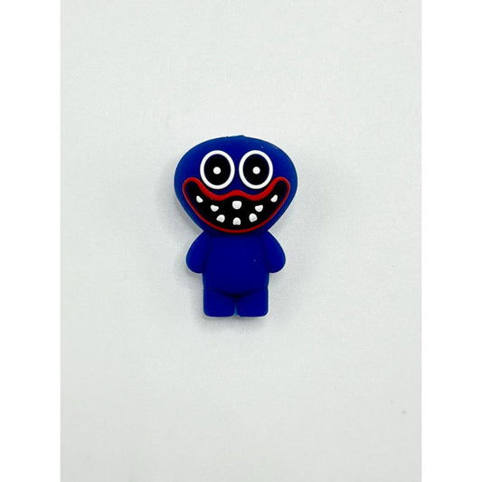 3D Ugly And Cute Little Blue Monster With A Big Mouth Silicone Focal Beads