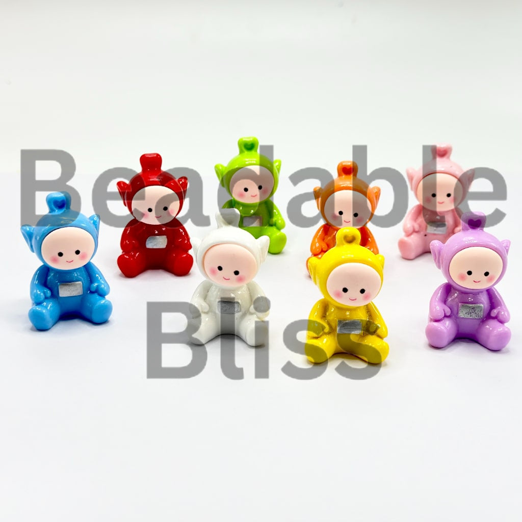 Little Cute Teletubb Cartoon Pen Toppers Acrylic Beads, Random Mix, Around 35MM