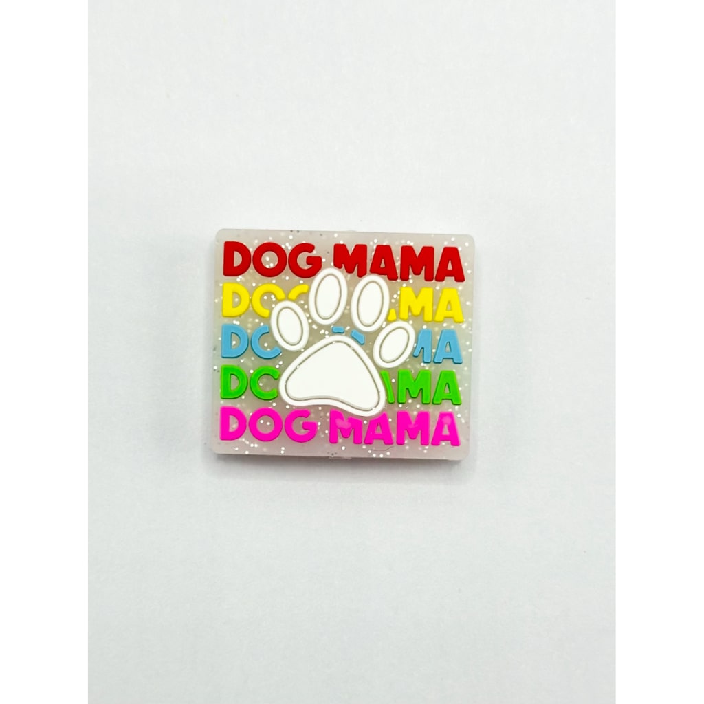 Dog Mama Paw Print Silicone Focal Beads