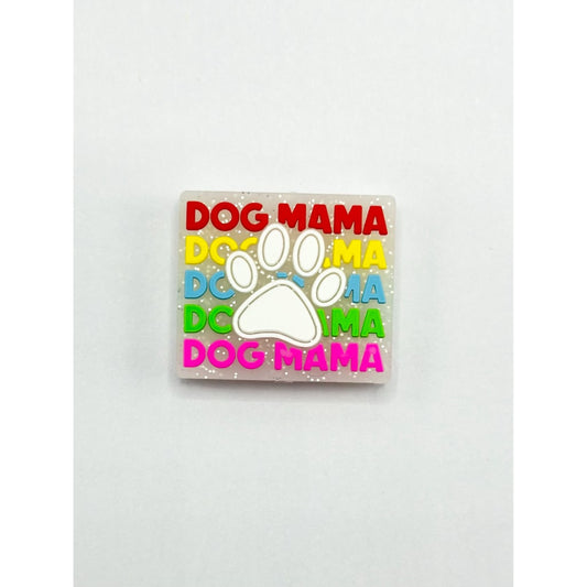 Dog Mama Paw Print Silicone Focal Beads