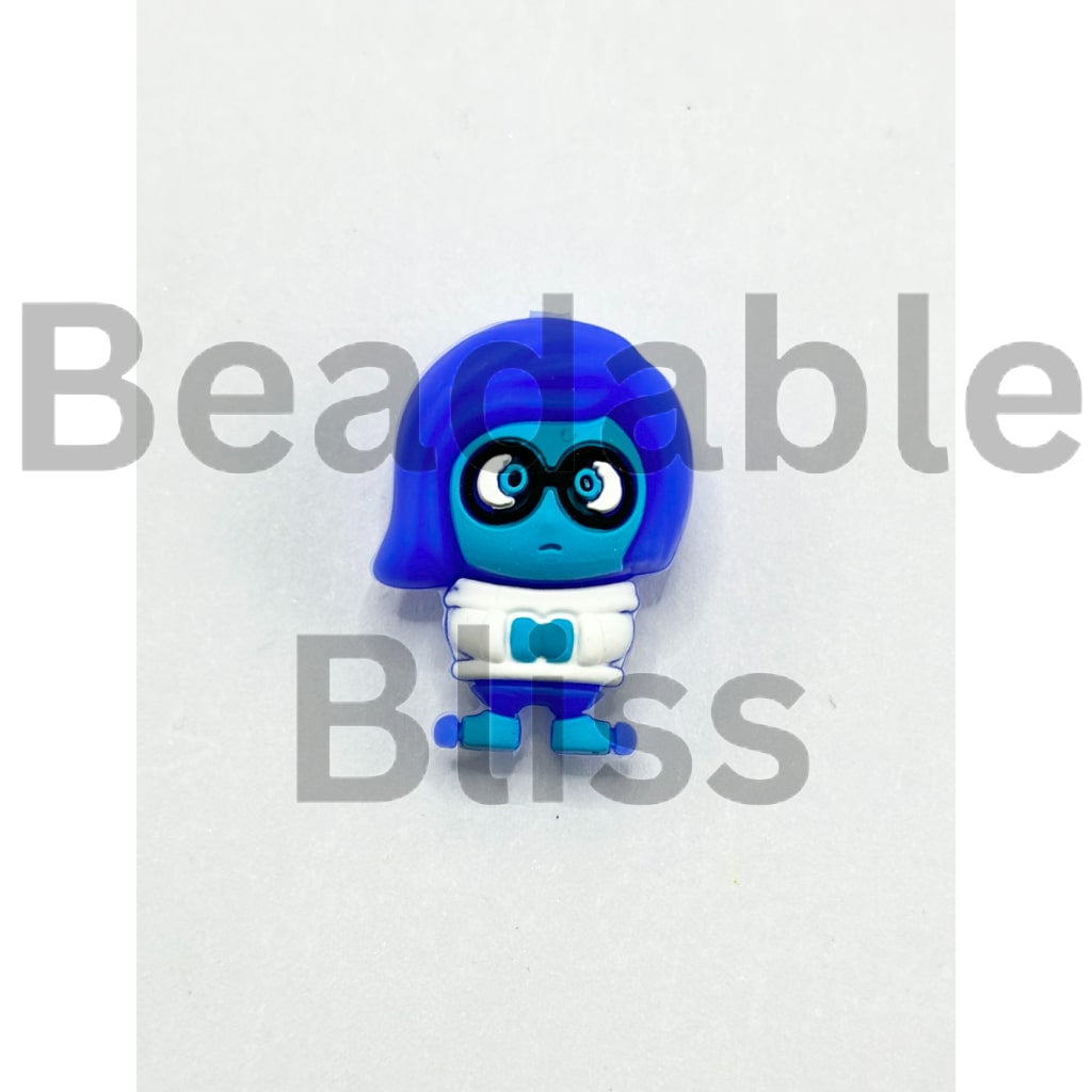 3D Insid Out Sadnes Cartoon Silicone Focal Beads