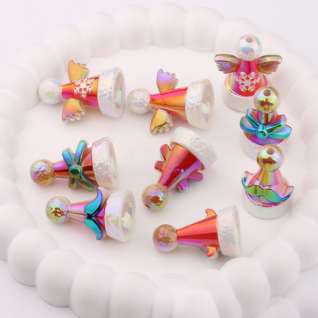 DIY Merry Christmas Hat Accessories Acrylic Beads, Around 30MM