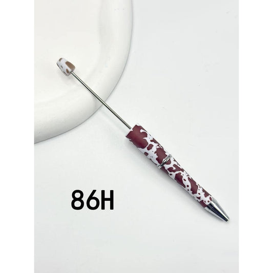 White and Brown Cow Printed Beadable Pens Number 86H