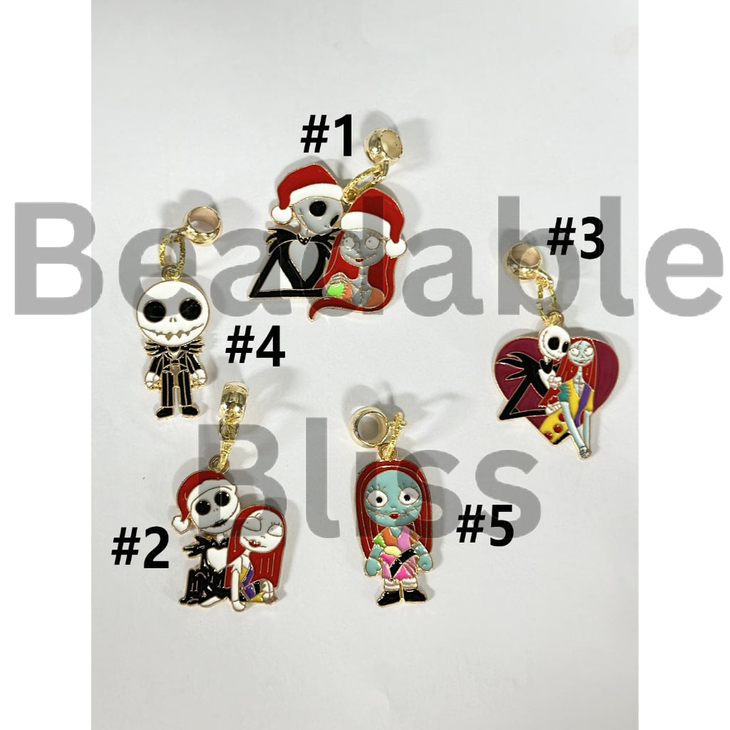 Vivid Jac and Sall Metal Alloy Bail Beads with Charm Nightmare Before Christmas