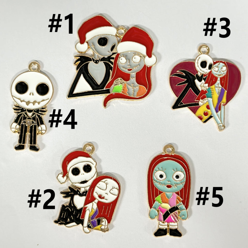 Vivid Jac and Sall Metal Alloy Charms Nightmare Before Christmas