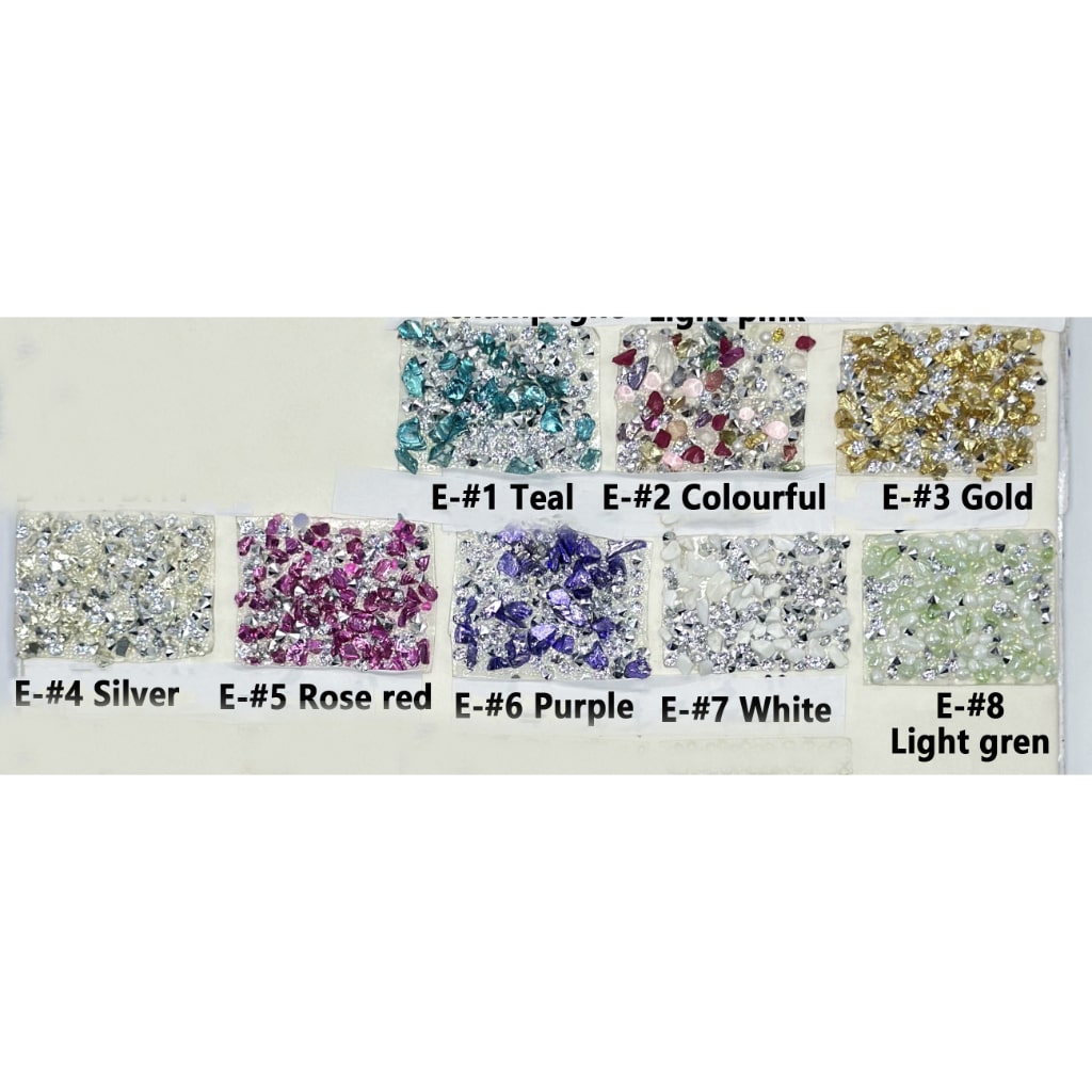 DIY Bling Bling Wraps Tapes with Clear Cone Shape Rhinestones & Small Gravel for Pen, Around 40*28MM, 78pcs in 1 Sheet, Please Read the Description