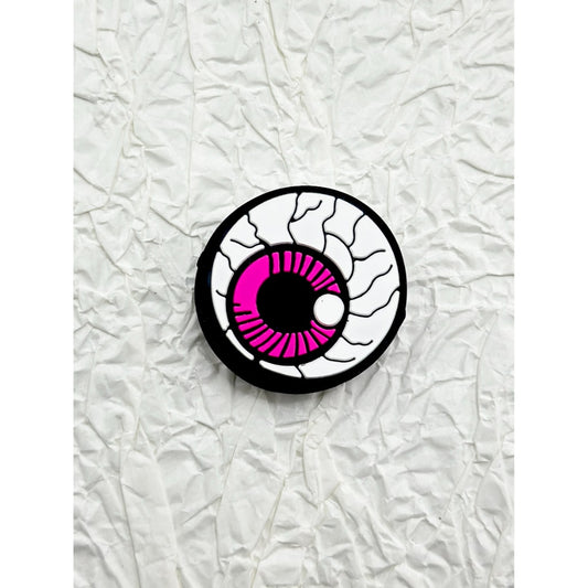 Cracked White Pink Black Eye Silicone Focal Beads