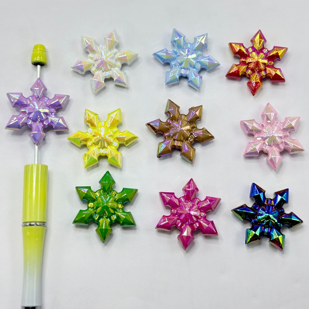 Bling Bling Snow Flower Acrylic Beads, 36MM