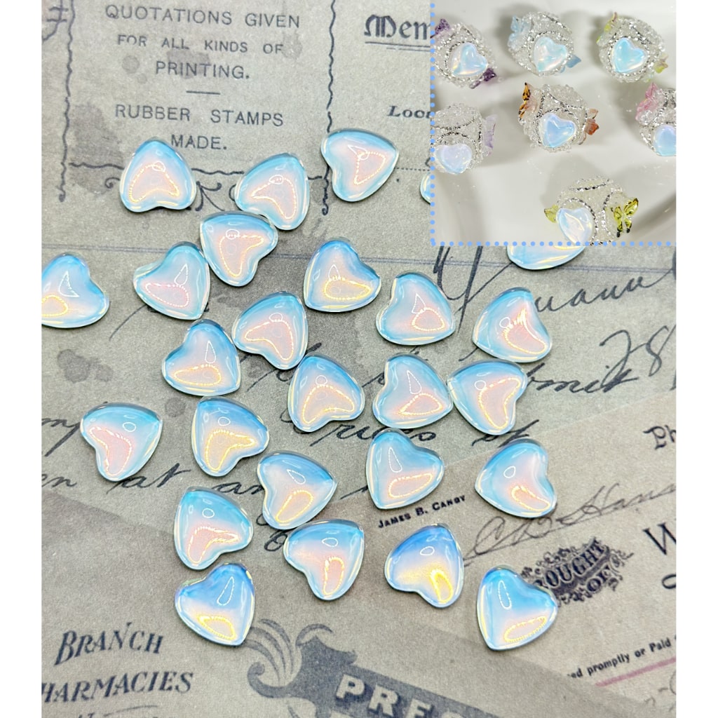 Mini Shiny Heart Shape Charms Accessories, Random Mix, Around 10*10MM