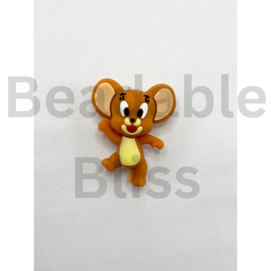 3D Cute Jerr Mouse Cartoon Silicone Focal Beads