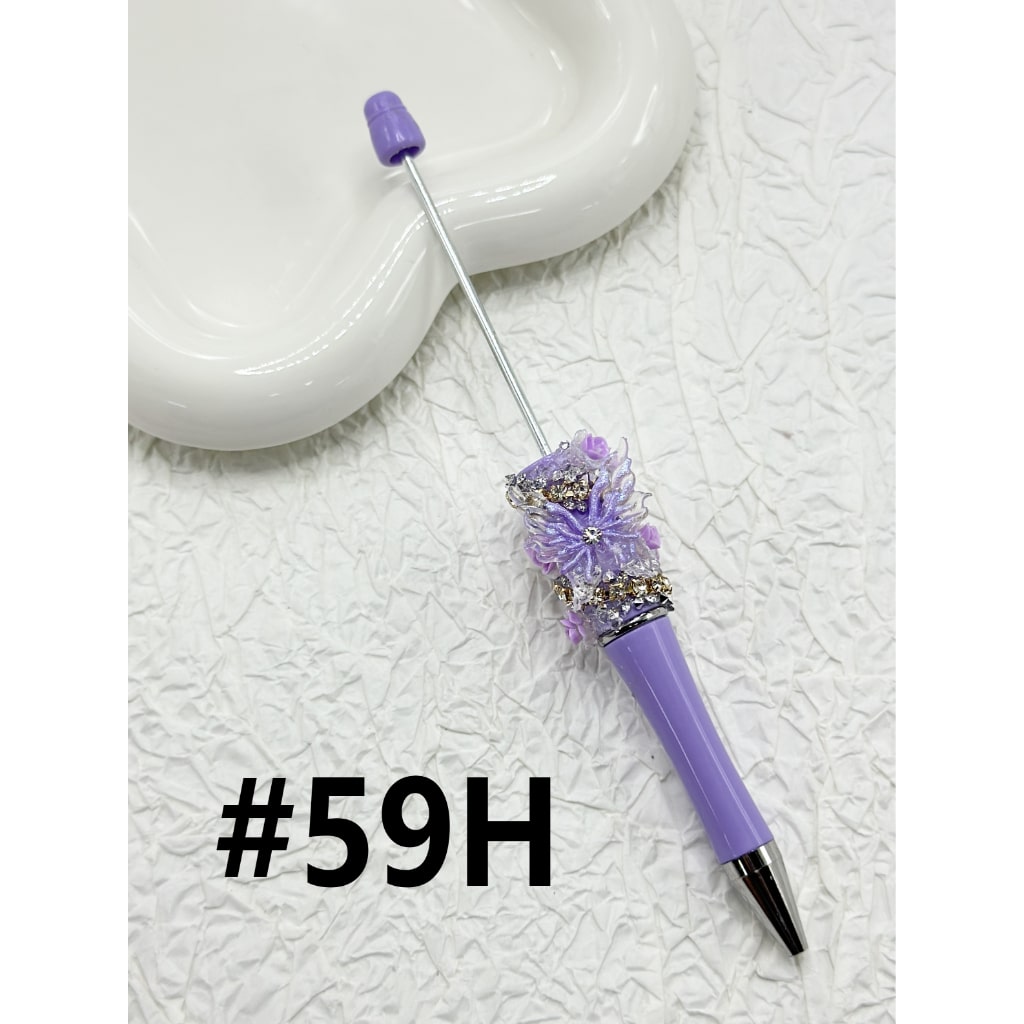 DIY Vivid Butterfly Small Flower with Clear Rhinestone Chain Beadable Pen