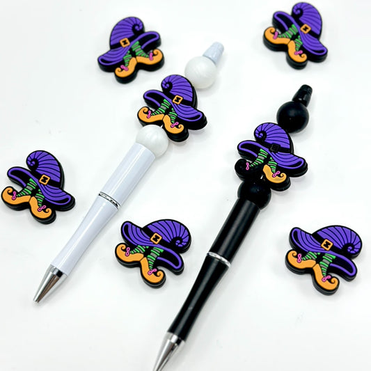 Cute Purple Witches Hat Halloween Silicone Focal Beads