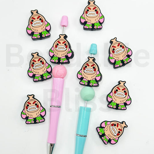 Little Cute Wild Man Moan Cartoon Silicone Focal Beads