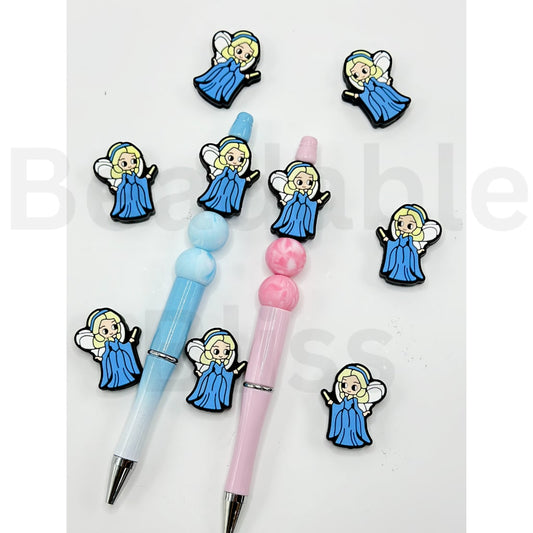 Little Cute Disne Princess with Wings Magic Stick Silicone Focal Beads