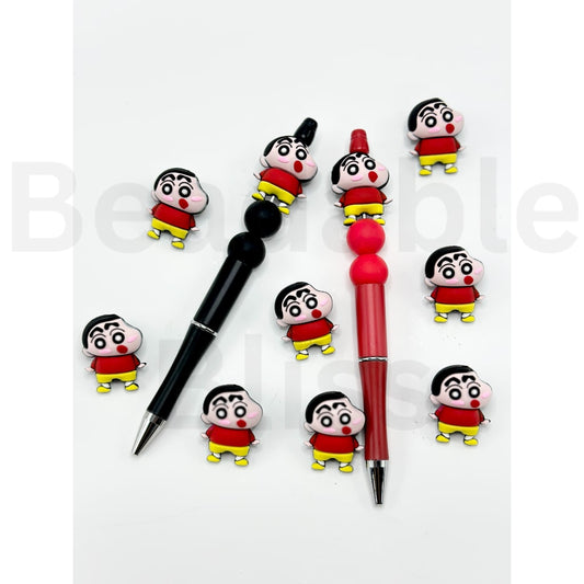 3D Little Cute Boy Crayon Shin-cha Japanese Anime Silicone Focal Beads