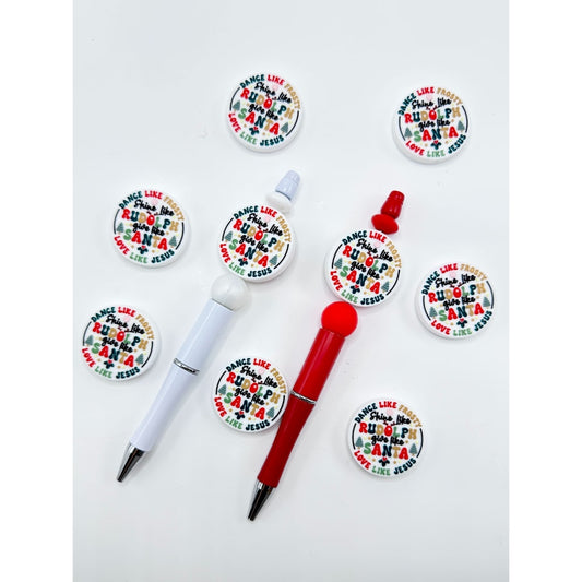 Christmas Tree Dance Like Frosty Shine Like Rudolph Give Like Santa Love Like Jesus Silicone Focal Beads