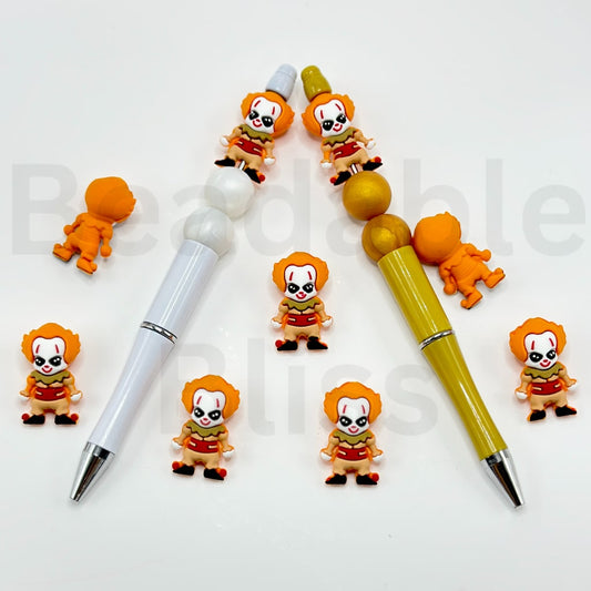 3D Horror Scary Halloween Pennywis Clown Silicone Focal Beads