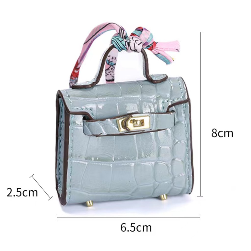 Mini Crocodile Pattern Crafted Lady Earphone Bag Keychain Pendant Handbag, Random Mix (Color Selecting is not Supported)