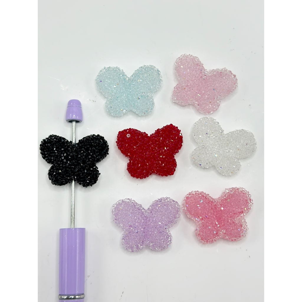 Mini Cute Butterfly Sugar Acrylic Beads, Random Mix, Around 32*25MM