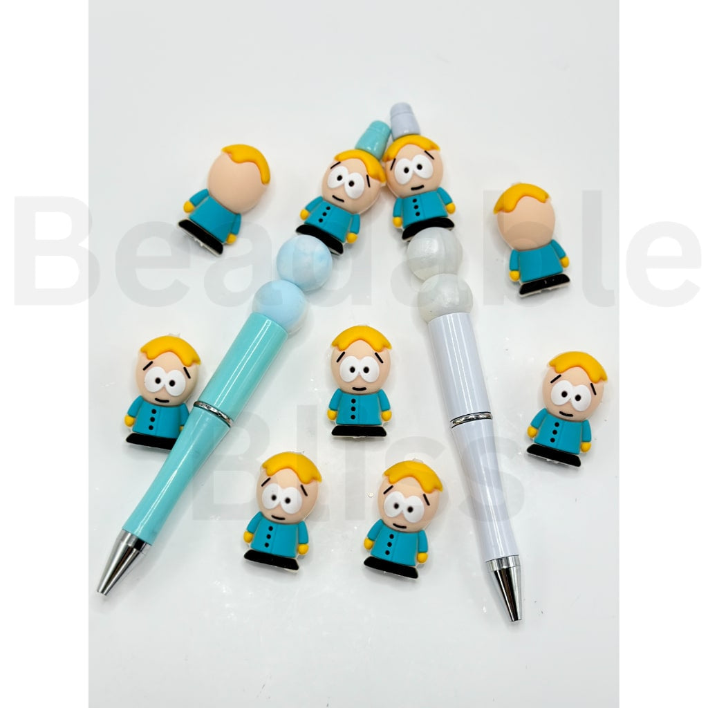 3D South Par Cartoon Character Butter Stotc Silicone Focal Beads