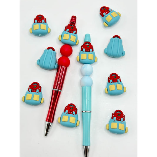 3D Mini Cute Stationery Learning Tools School Bag Silicone Focal Beads