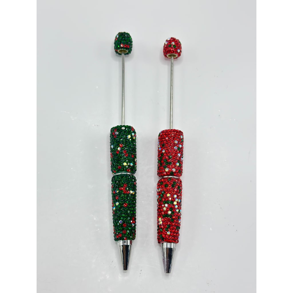 Christmas Series Beadable Pens with Multi Color Rhinestones