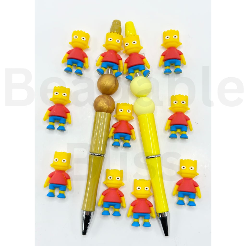 3D The Simpso Bar Cartoon Silicone Focal Beads