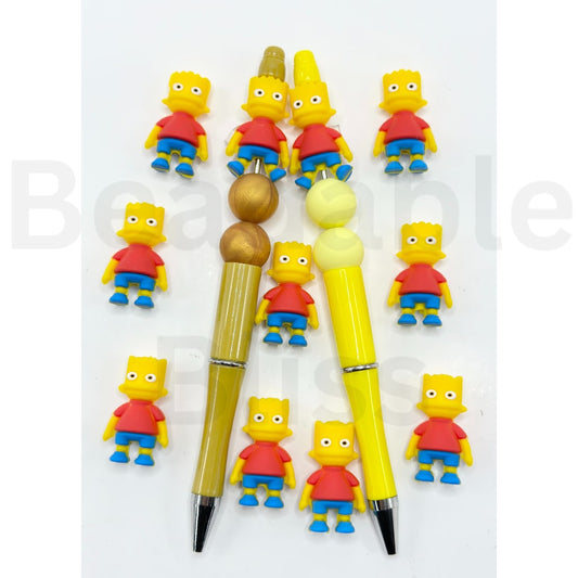 3D The Simpso Bar Cartoon Silicone Focal Beads