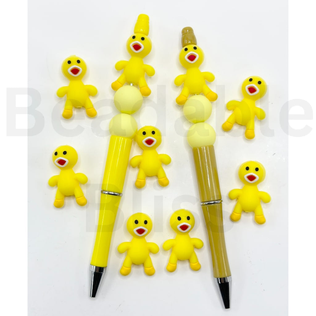 3D Rainbow Frien Yellow Cartoon Silicone Focal Beads